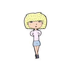 cartoon shy woman N56