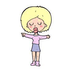 cartoon pointing woman N34