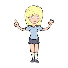 cartoon woman explaining idea N14