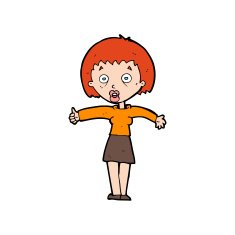 cartoon amazed woman N13