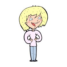 cartoon excited woman N154