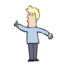 cartoon man advising caution N12