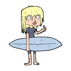 Cartoon Surfer Girl N25