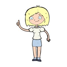 cartoon woman with idea N295