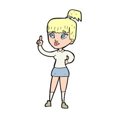 cartoon attractive girl with idea N12