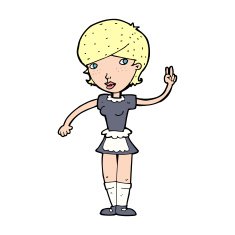 cartoon waitress taking order N23