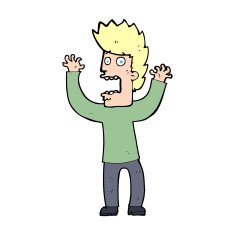 cartoon terrified man N329