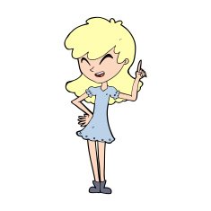 cartoon girl making point N12