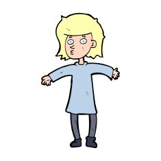 cartoon nervous woman N42