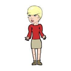 cartoon confused woman N129