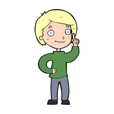 cartoon boy with idea N97