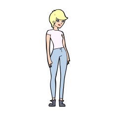 cartoon modern attractive woman N12