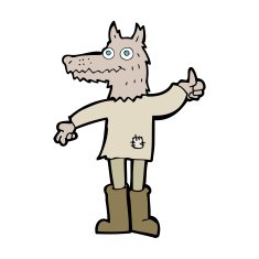 cartoon wolf man N58