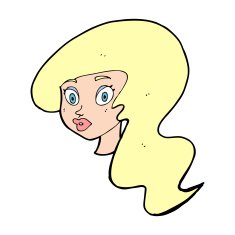 cartoon pretty female face N108