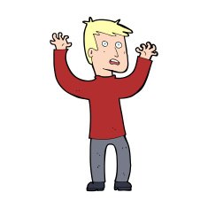 cartoon terrified man N330