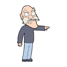 cartoon furious old man N16