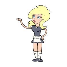 cartoon pretty waitress N12