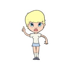 cartoon girl with idea N22
