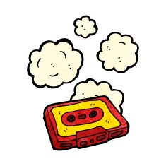 retro cassette tape cartoon N4
