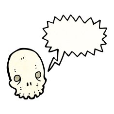 spooky skull cartoon N35