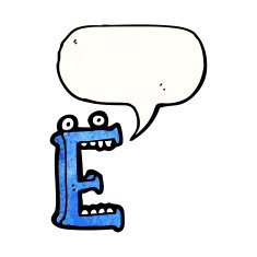 cartoon letter e N16