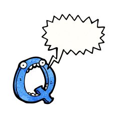 Cartoon Letter Q N21