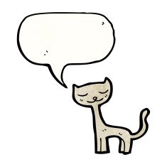 cartoon cat with speech bubble N143