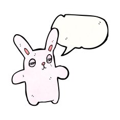 cartoon tired pink rabbit N2