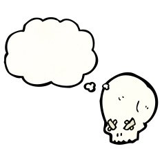 spooky cartoon skull N16