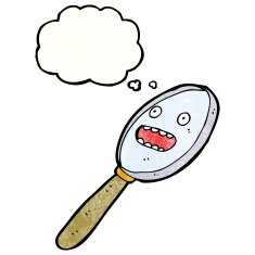 magnifying glass cartoon character N7