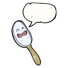 magnifying glass cartoon character N8