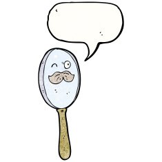 magnifying glass cartoon character N10