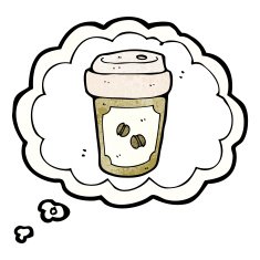 thinking about cofee cartoon N2