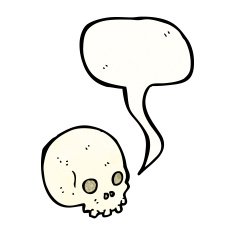 spooky cartoon skull N18