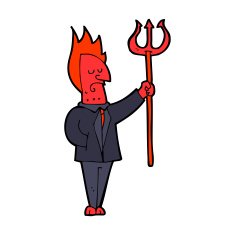 Cartoon Devil With Pitchfork N32