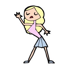 cartoon woman dancing N37