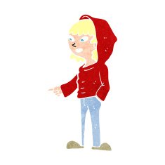cartoon pointing teenager N12