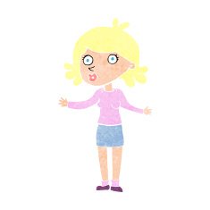 cartoon confused woman N130