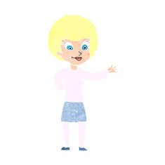 cartoon welcoming woman N12
