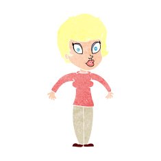 cartoon woman shrugging shoulders N540