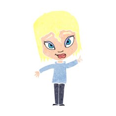 cartoon woman with idea N296