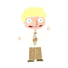 cartoon man with idea N196