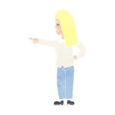 cartoon woman pointing N240