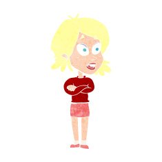 cartoon surprised woman N266