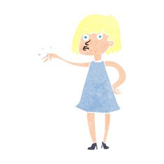 cartoon woman showing off engagement ring N12