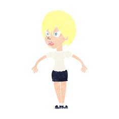 cartoon annoyed woman N217