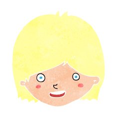 cartoon happy female face N200