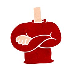 cartoon folded arms body N12