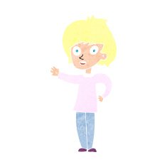 cartoon happy woman N300