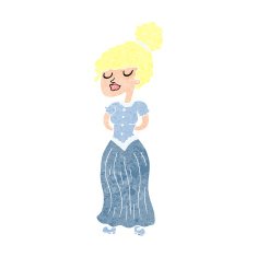 cartoon pretty victorian woman N12